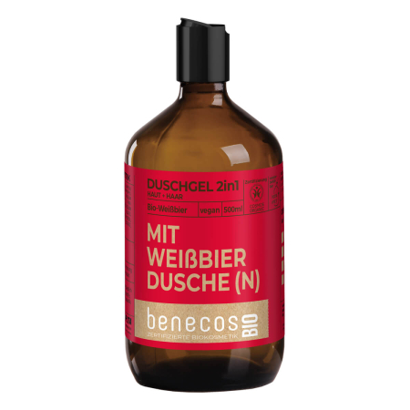 benecos - Duschgel 2in1 BIO-Weißbier Haut & Haar - 500 ml