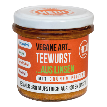 HEDI - Teewurst mit grünem Pfeffer Aufstrich Vegane Art - 140 g