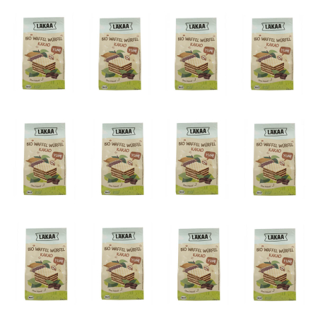 Läkaa - Waffel Würfel Kakao bio - 125 g - 12er Pack