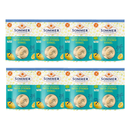 Sommer - Hafer-Zitronen-Kringel - 100 g - 8er Pack