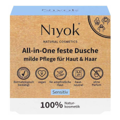 Niyok - All-in-One feste Dusche Haut + Haar Sensitiv - 80 g