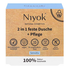 Niyok - 2 in 1 feste Dusche & Pflege Sensitiv - 80 g