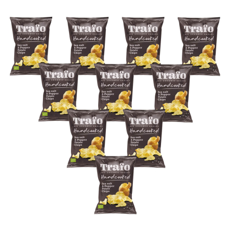 Trafo - Handcooked Chips Seasalt & Black Pepper - 125 g - 10er Pack