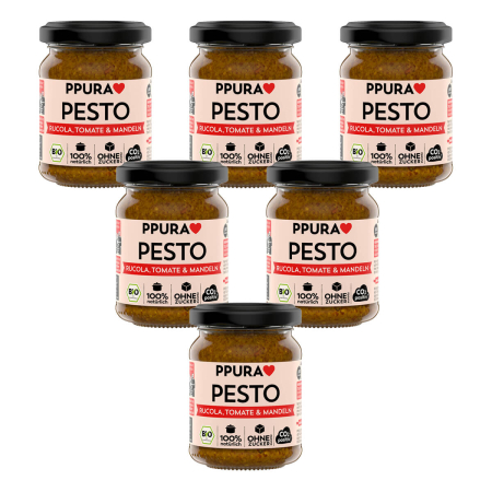 PPURA - Pesto Rucola, Tomate & Mandel bio - 120 g - 6er Pack