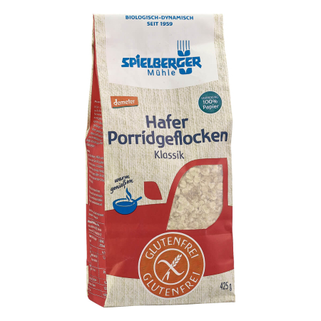 Spielberger Mühle - Glutenfreie Hafer Porridgeflocken Klassik demeter - 425 g