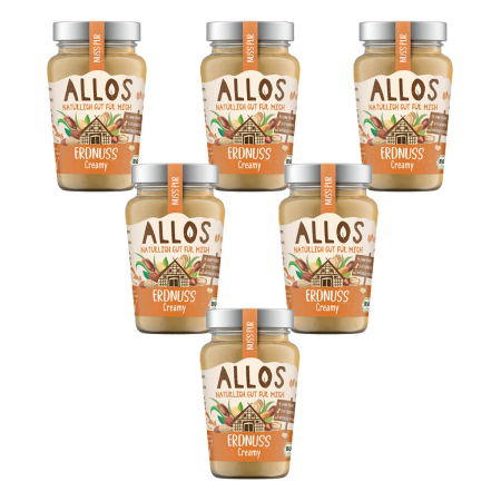 Allos - Nuss Pur Erdnuss Creamy - 340 g - 6er Pack