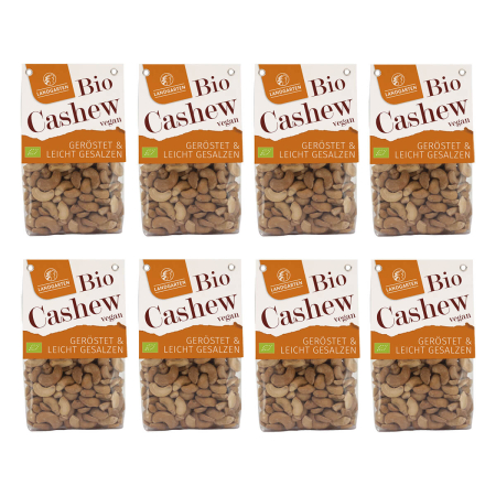 Landgarten - Cashews geröstet & gesalzen - 160 g - 8er Pack