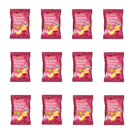 el origen - Maniok Chips mit Rauchschinkengeschmack - 60 g - 12er Pack