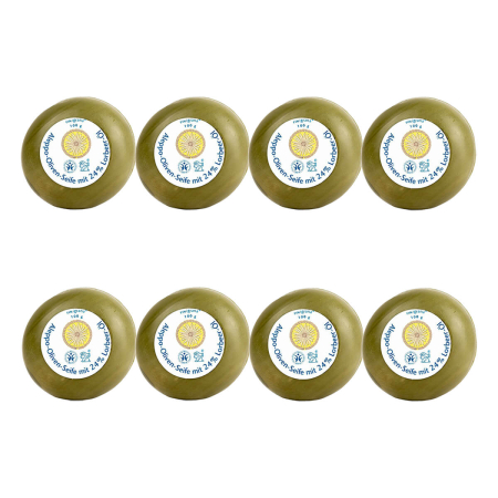 FINigrana - Aleppo Seife aus Oliven mit 24% Lorbeeröl - 100 g - 8er Pack