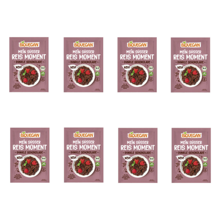 Biovegan - Mein süßer Reismoment Dunkle Schokolade - 60 g - 8er Pack