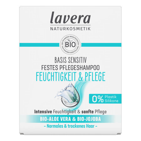 lavera - Festes Pflegeshampoo basis sensitiv Feuchtigkeit & Pflege - 50 g