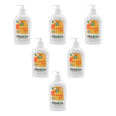 AlmaWin - Flüssigseife Orange - 500 ml - 6er Pack