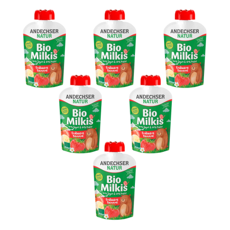 Andechser Natur - Milkis Erdbeere Banane bio - 100 g - 6er Pack