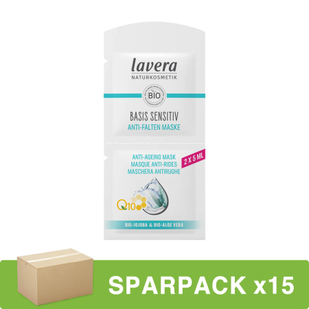 lavera - basis sensitiv Anti-Falten Maske Q10 - 10 ml - 15er Pack