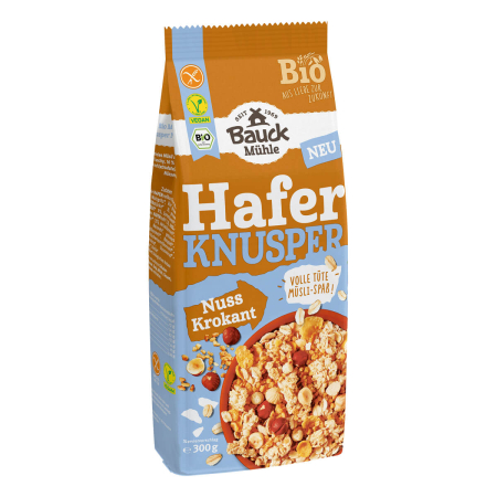 Bauckhof - Hafer Knusper Müsli Nuss Krokant glutenfrei bio - 300 g