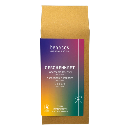benecos - Natural Basics Geschenkset Intensiv Handcreme Körperlotion & Lipbalm - 1 Set