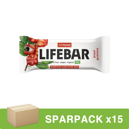 Lifefood - Lifebar Brazil Guarana Riegel bio - 40 g - 15er Pack