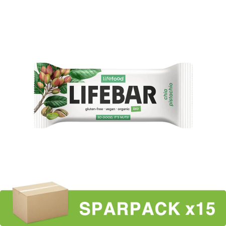 Lifefood - Lifebar Chia Pistachio Riegel bio - 40 g - 15er Pack