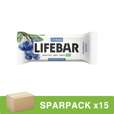 Lifefood - Lifebar Blaubeere Quinoa Riegel bio - 40 g - 15er Pack