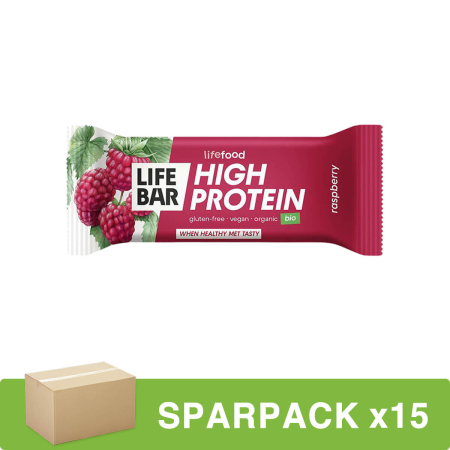 Lifefood - Lifebar Protein Himbeere Riegel bio - 40 g - 15er Pack