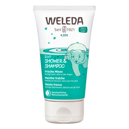 Weleda - 2 in 1 Shower und Shampoo Frische Minze - 150 ml - 6er Pack