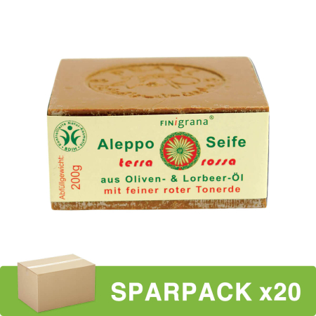 FINigrana - Aleppo Seife mit 30% Terra Rossa - 200 g - 20er Pack