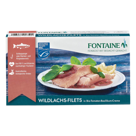 Fontaine - Wildlachs-Filet in Bio-Tomaten-Basilikum-Creme - 200 g