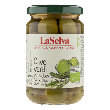 LaSelva - Grüne Oliven mit Stein in Salzlake - 310 g