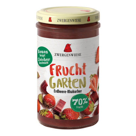 Zwergenwiese - FruchtGarten Erdbeere-Rhabarber Fruchtaufstrich bio - 225 g