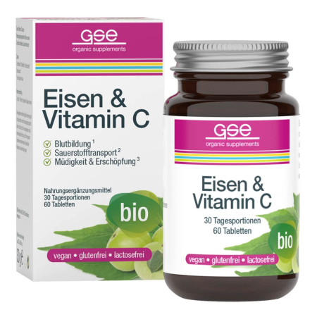 GSE - Eisen und Vitamin C Complex bio 60 Tabl. à 500 mg - 30 g
