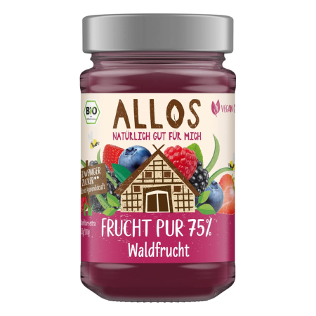 Allos - Frucht Pur 75% Waldfrucht Fruchtaufstrich - 250 g