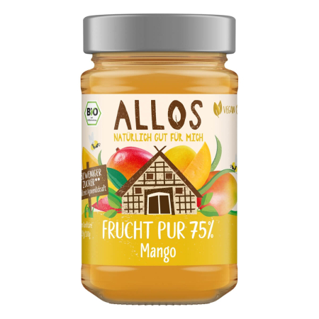 Allos - Frucht Pur 75% Mango Fruchtaufstrich - 250 g