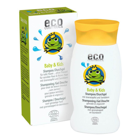 eco cosmetics - Baby und Kids Shampoo und Duschgel mit Granatapfel und Sanddorn - 200 ml