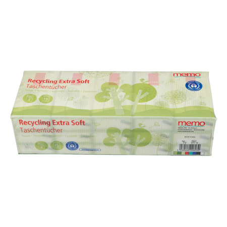 memo - Taschentücher Recycling extra soft 4-lagig 10 x 15 Stück - 1 Pack - SALE