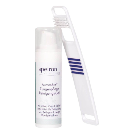 Apeiron - Auromère Zungenpflege Reinigungs-Set Intensiv-Pflegegel + Zungenreiniger - 30 ml