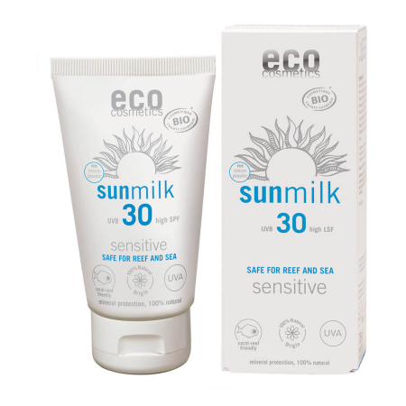 eco cosmetics - Sonnenmilch LSF 30 mit Himbeere und Granatapfel - 75 ml
