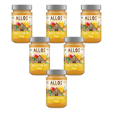 Allos - Frucht Pur 75% Mango Fruchtaufstrich - 250 g - 6er Pack