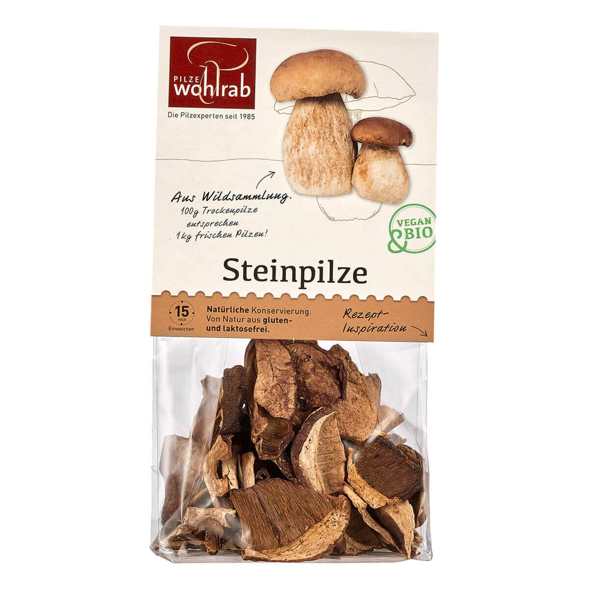 Pilze Wohlrab - Steinpilze getrocknet bio - 20 g | ecoget.de