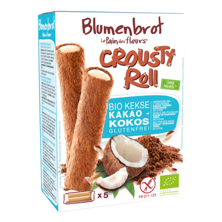 Blumenbrot - Crousty Roll - glutenfreie Keksrolle mit Kakao-Kokosfüllung - 125 g
