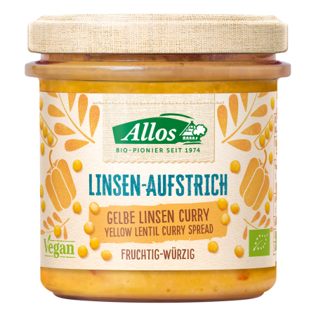 Allos - Linsen-Aufstrich Gelbe Linse Curry - 140 g