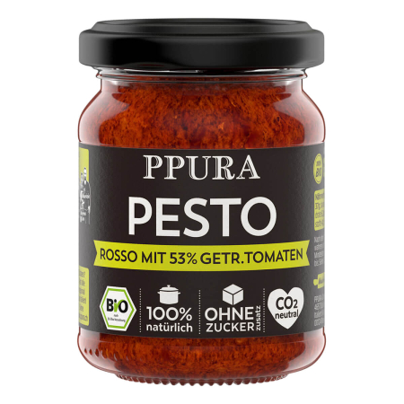 PPURA - Pesto Rosso mit 35% getrockneten Tomaten bio - 120 g