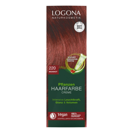 Logona - Pflanzen Haarfarbe Creme 220 weinrot - 150 ml