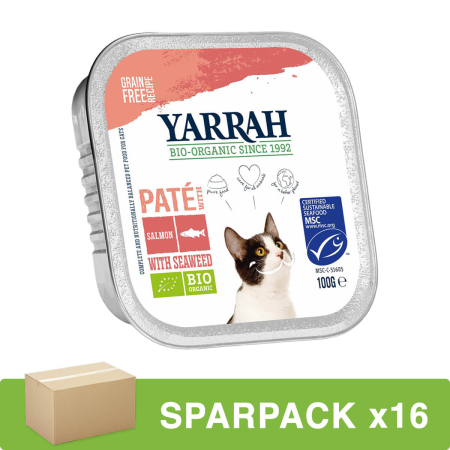 Yarrah - Paté Lachs mit Meeresalge - 100 g - 16er Pack