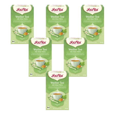 Yogi Tea - Weißer Tee mit Aloe Vera bio 17 x 1,8 g - 6er Pack