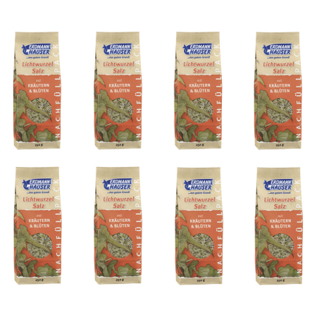 ErdmannHauser - Lichtwurzelsalz mit Kräutern und Blüten Nachfüllpack - 250 g - 8er Pack