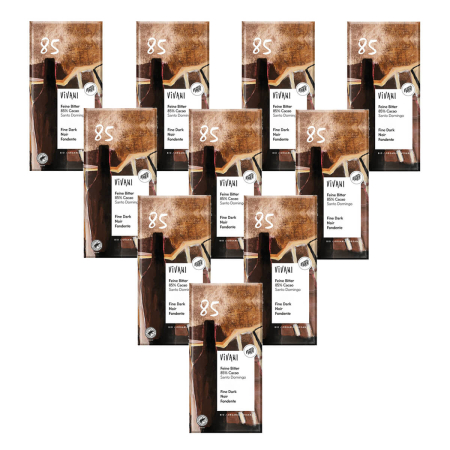Vivani - Feine Bitter Schokolade 85 % Cacao Santo Domingo - 100 g - 10er Pack