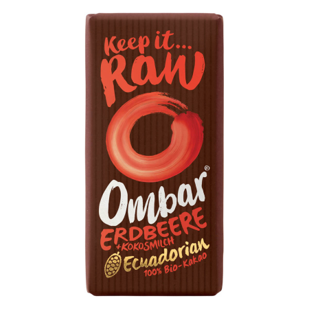 Ombar - Erdbeere + Kokosmilch Bio Roh-Schokolade - 35 g - 10er Pack