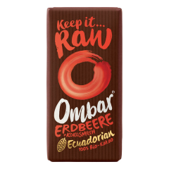 Ombar - Erdbeere + Kokosmilch Bio Roh-Schokolade - 35 g -...