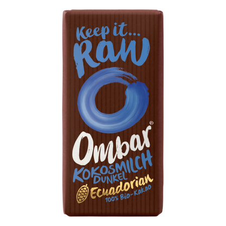 Ombar - Kokosmilch Dunkel Bio Roh-Schokolade - 35 g - 10er Pack