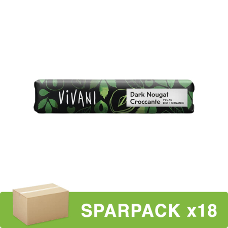 Vivani - Dark Nougat Croccante Riegel - 35 g - 18er Pack